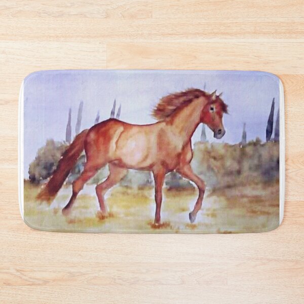 Item preview, Galloping horse summer field watercolor painting designed and sold by horseaddicted.