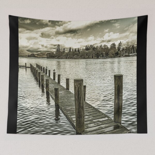 Item preview, Wooden Jetty at Bowness-On-Windermere  designed and sold by heidipics.