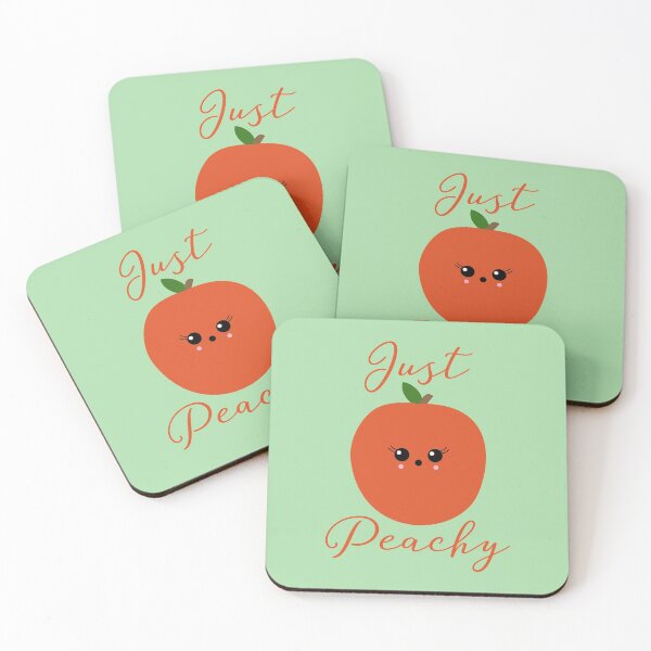 Item preview, "Just Peachy" Peach Fruit Pun | Kawaii designed and sold by NocturnalEngg.