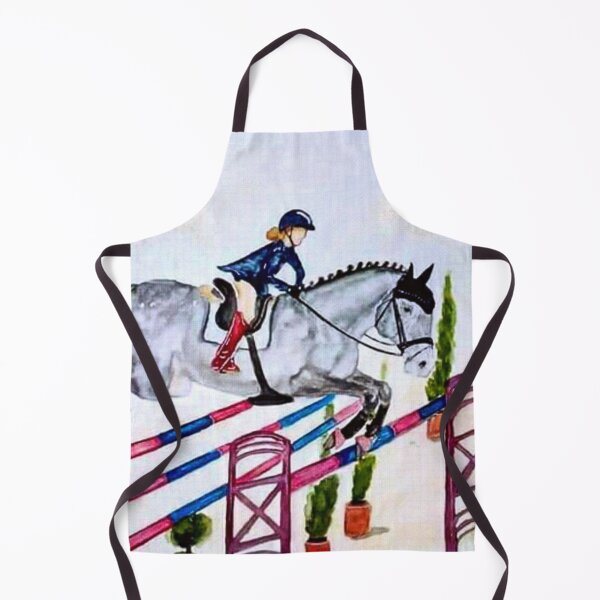 Item preview, Show jumping competition watercolor painting designed and sold by horseaddicted.