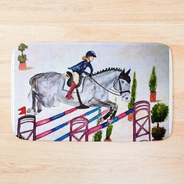 Item preview, Show jumping competition watercolor painting designed and sold by horseaddicted.