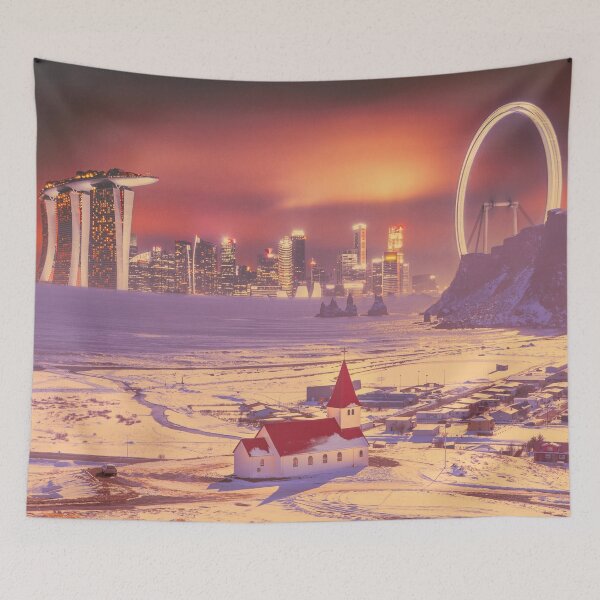 Item preview, Singapore in the snow, surreal dreamscape designed and sold by Mauswohn.