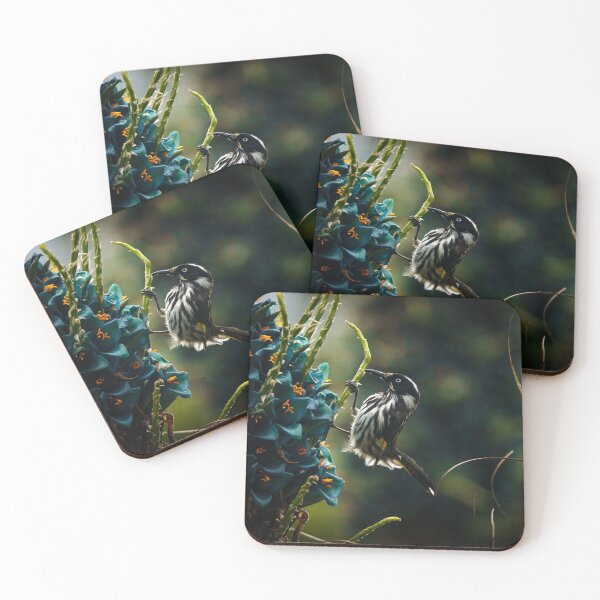 Item preview, New Holland Honeyeater with Puya flowers designed and sold by theleastone.