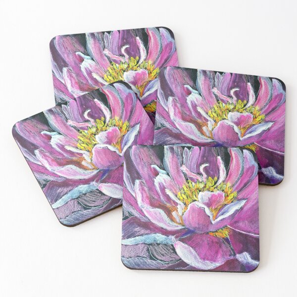 Item preview, Glowing pink peony on black designed and sold by orangerinka.
