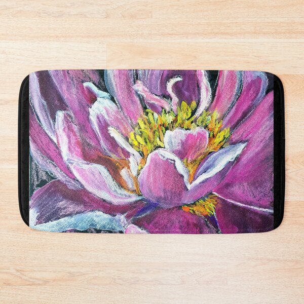 Item preview, Glowing pink peony on black designed and sold by orangerinka.