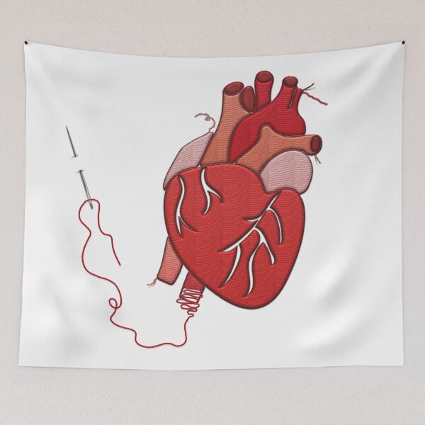 Item preview, Embroidered real heart organ, with needle and thread designed and sold by AznavourByKarin.