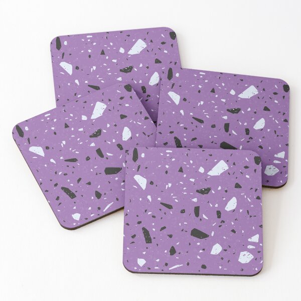 Item preview, Terrazzo Marble Pattern With Purple, White and Black Flecks  designed and sold by PurpleAdventure.