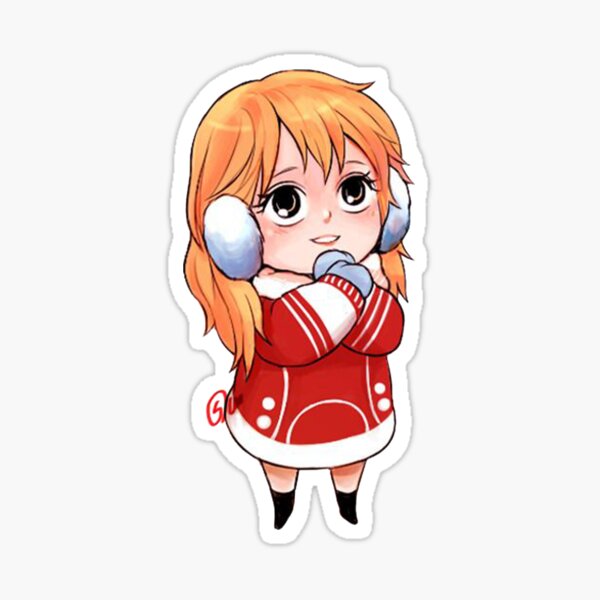 Nami Chibi One Piece Christmas Sticker By Mrbeast0 Redbubble