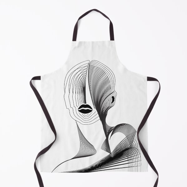 Item preview, Woman portrait drawing waves wires depth art designed and sold by AznavourByKarin.