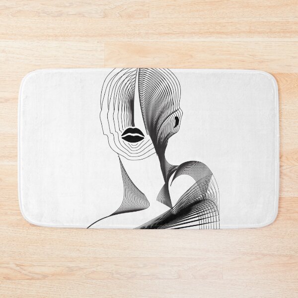 Item preview, Woman portrait drawing waves wires depth art designed and sold by AznavourByKarin.