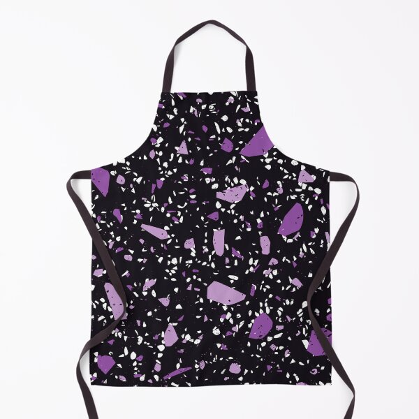 Item preview, Black Terrazzo Marble Pattern With Purple and White Flecks designed and sold by PurpleAdventure.