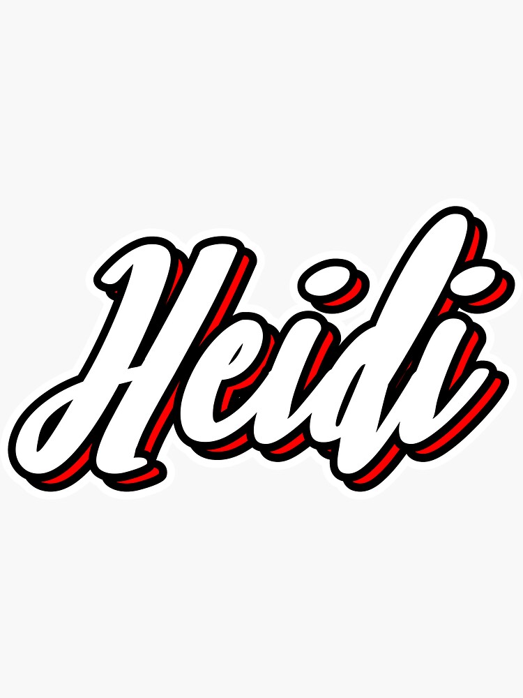 "Heidi first name hand lettering design" Sticker by sulies Redbubble