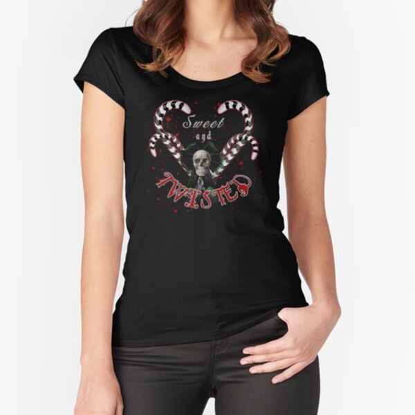 Sweet And Twisted | Twisted Sweet Christmas Xmas Gothmas Dark Goth Humor Holiday Idea TM11 Fitted Scoop T-Shirt