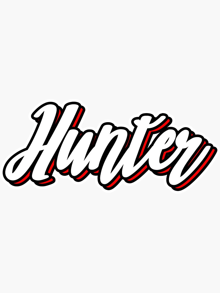 hunter-first-name-hand-lettering-design-sticker-for-sale-by-sulies