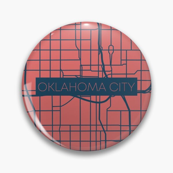 Item preview, Oklahoma City Street Map Blue and Pink designed and sold by HelloGentry.