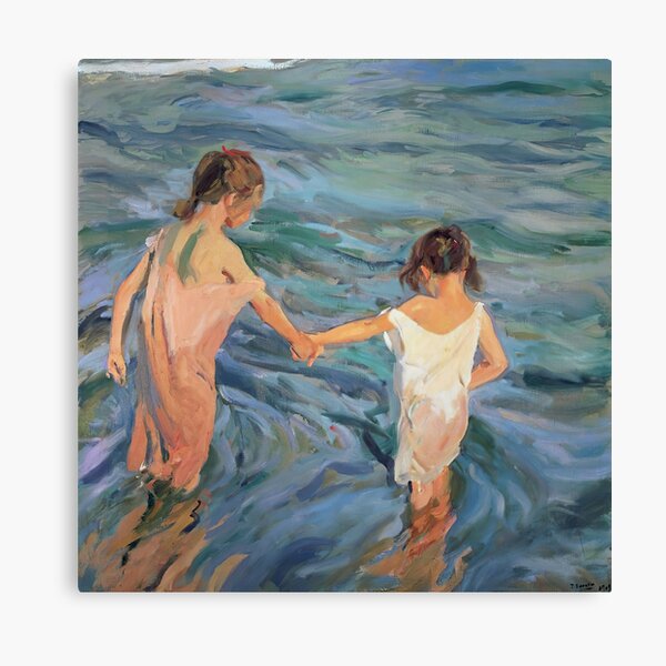 Joaquin Sorolla - Children in the sea Canvas Print