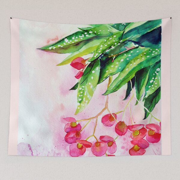Item preview, Pink begonia with spotted leaves designed and sold by orangerinka.