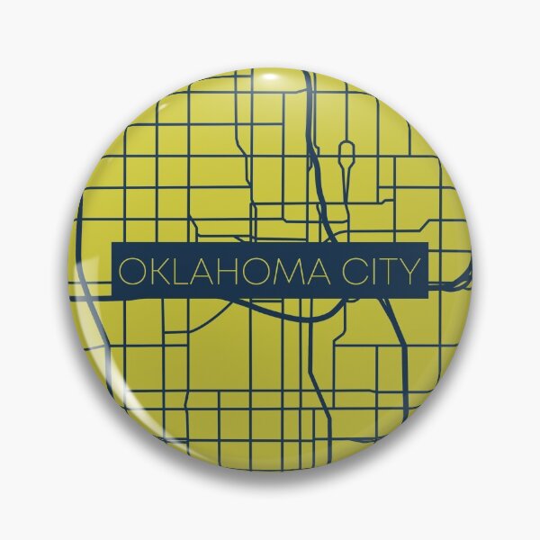 Item preview, Oklahoma City Street Map Blue and Yellow designed and sold by HelloGentry.