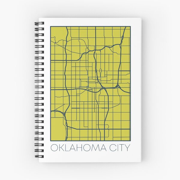 Item preview, Oklahoma City Street Map Blue and Yellow designed and sold by HelloGentry.