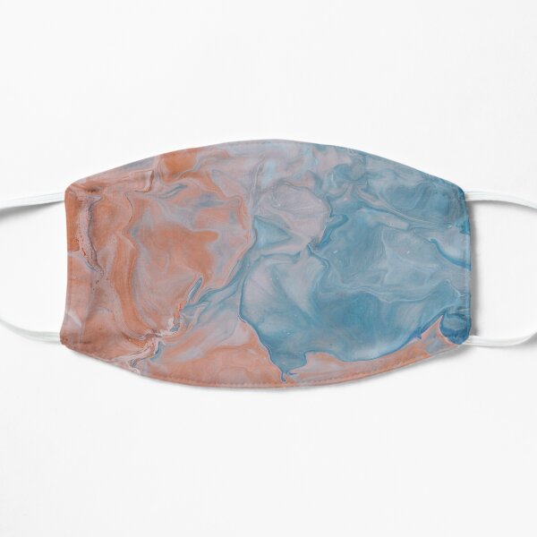 Blue and Orange marble Flat Mask