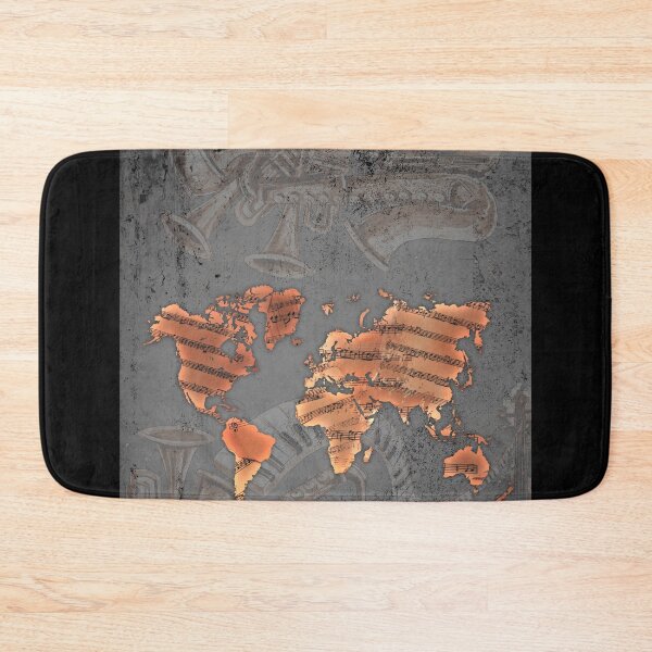 Item preview, World map with instruments I Vacation & Music designed and sold by ChrisFeil.