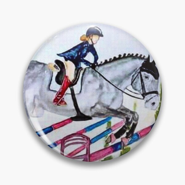 Item preview, Show jumping competition watercolor painting designed and sold by horseaddicted.