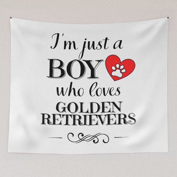Item preview, Just a BOY who loves GOLDEN RETRIEVERs quote Funny RETRIEVER saying designed and sold by OneTimeEngineer.