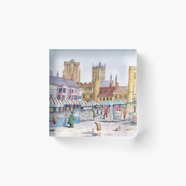 wells market in somerset Acrylic Block