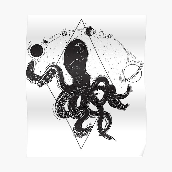 Poster Kraken Tattoo Redbubble