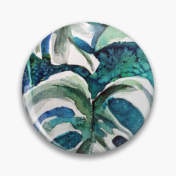 Item preview, Monstera variegata - monstera plant with spotted leaves watercolor designed and sold by orangerinka.