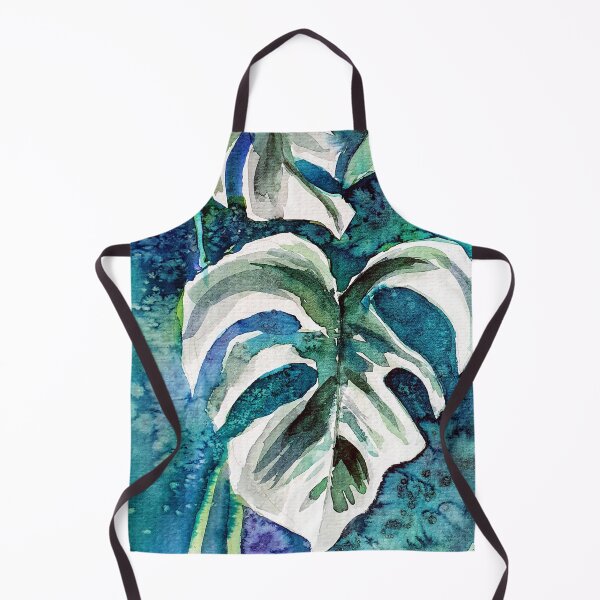 Item preview, Monstera variegata - monstera plant with spotted leaves watercolor designed and sold by orangerinka.