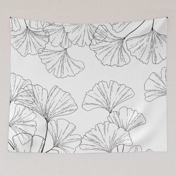 Item preview, Minimal black and white leaves  designed and sold by afrapaints.