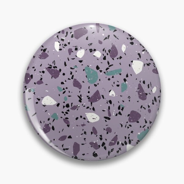 Artikelvorschau, Terrazzo-Marmormuster mit lila, grünen, weißen und schwarzen Flecken entworfen und verkauft von PurpleAdventure.