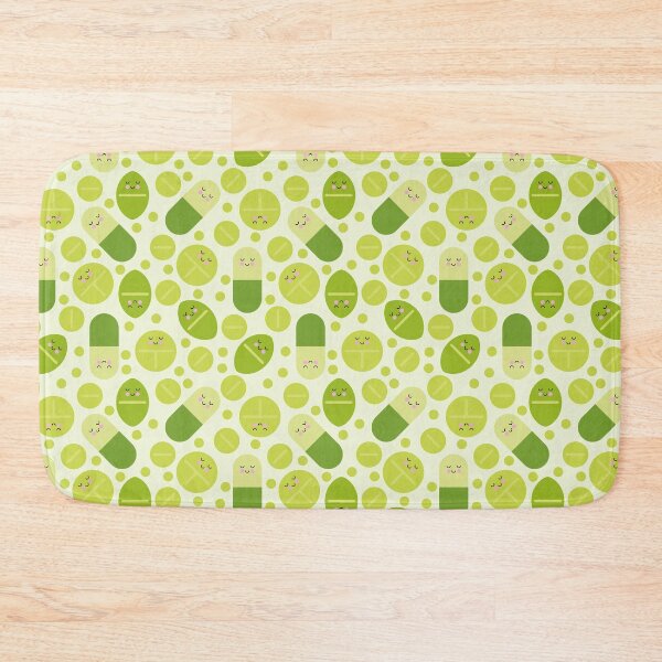 Item preview, Green happy pills pattern designed and sold by Eenig.