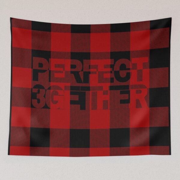 Item preview, PERFECT 3GETHER IN RED PLAID DESIGN | THROUPLE | TRIAD | POLYAMORY designed and sold by throuplescorner.