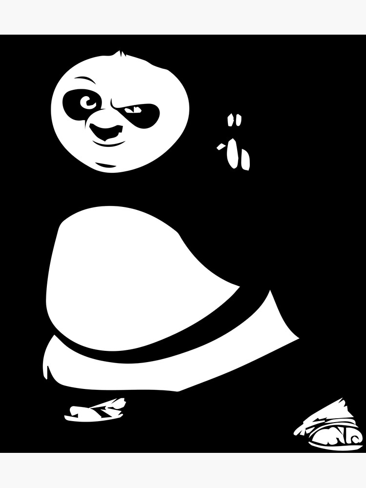 Kung Fu Panda Fireworks Flannel Black White Plaid