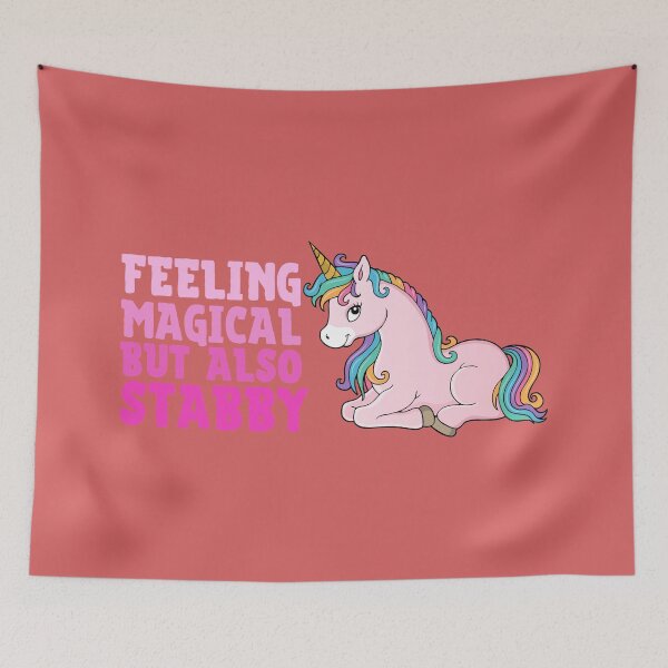 Item preview, Feeling Magical But Also Stabby - Unicorn designed and sold by PandaSoul.