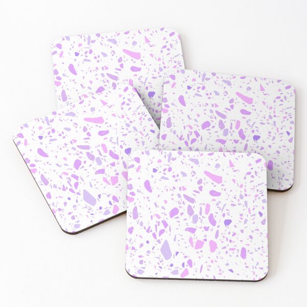 Item preview, White Terrazzo Marble Pattern With Purple and Pink Flecks  designed and sold by PurpleAdventure.