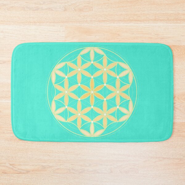 Item preview, Tetrahedron in Flower of Life in Yellow with a Mint Green background designed and sold by squishyrainbow.