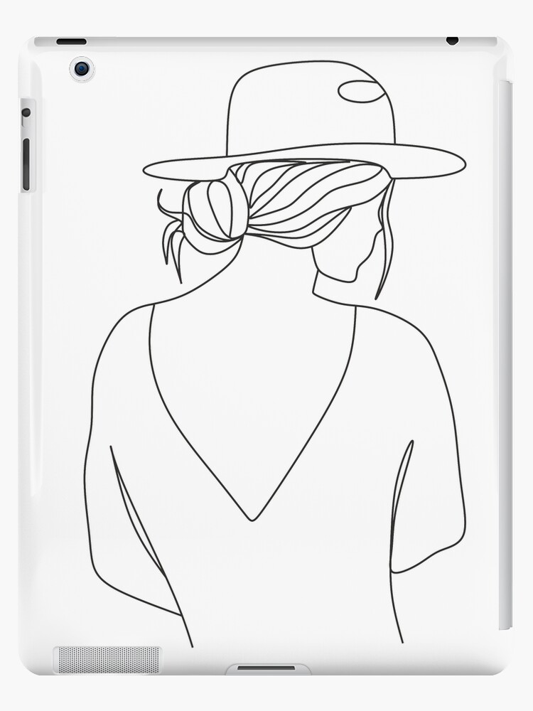 Funda y vinilo para iPad «Dibujo de una línea de mujer, arte de pared  imprimible de figura femenina, arte desnudo, Ilustración de cuerpo de mujer,  cartel abstracto, chica de silueta minimalista» de