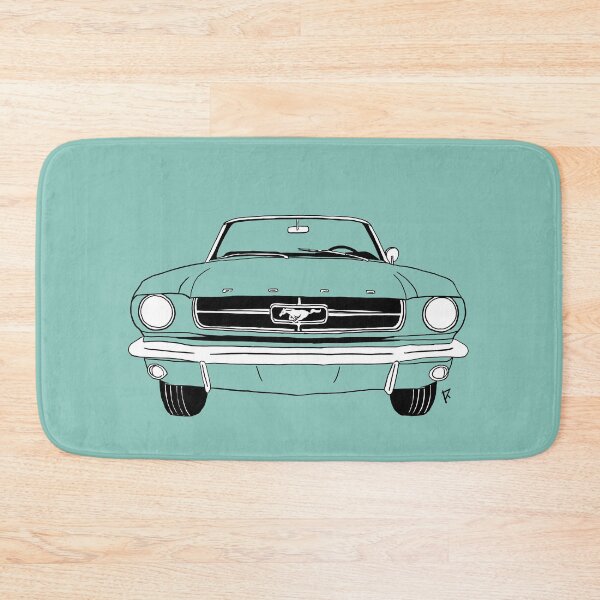 Item preview, Ford Mustang Vintage Blue Background designed and sold by Cardrawing-Art.
