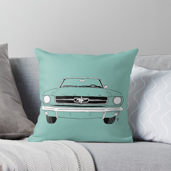 Item preview, Ford Mustang Vintage Blue Background designed and sold by Cardrawing-Art.