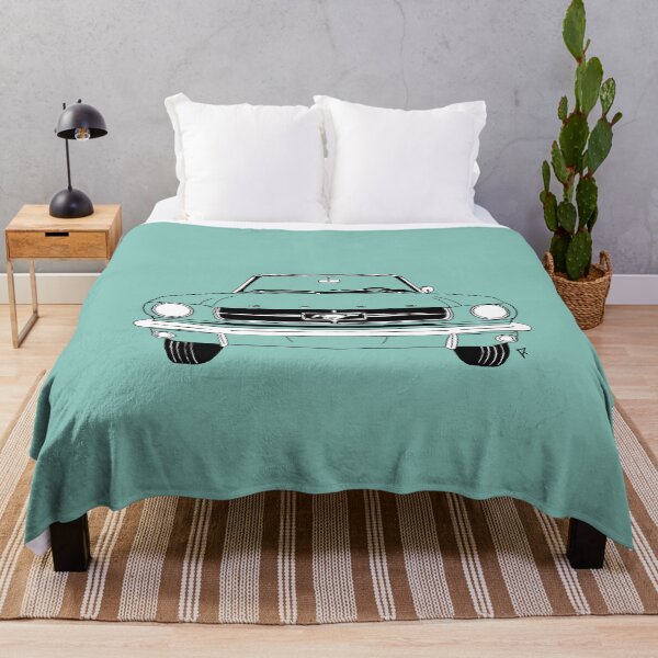 Item preview, Ford Mustang Vintage Blue Background designed and sold by Cardrawing-Art.