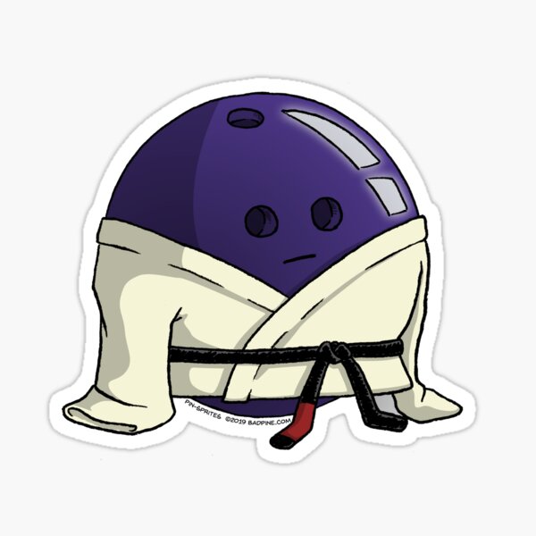 Pin-Sprites - Bowling Ball in a Gi - Color/Face Sticker