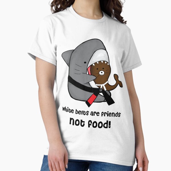 Item preview, White belts are friends, not food! | Funny BJJ Design designed and sold by ArtsAndChokes.
