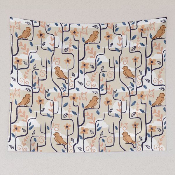 Item preview, Birds and Leaves - Seamless Pattern designed and sold by kimcarlika.