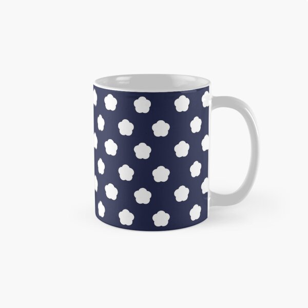 Item preview, Pretty floral navy and white polka dots designed and sold by Dear-Ashlin.