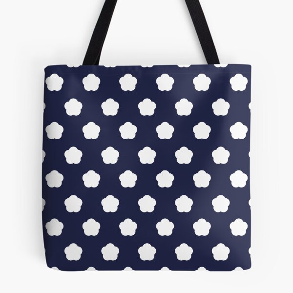Item preview, Pretty floral navy and white polka dots designed and sold by Dear-Ashlin.