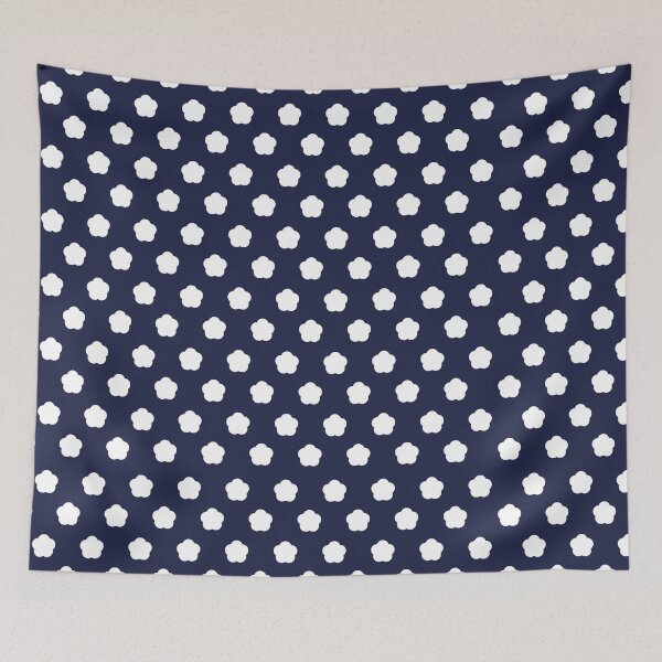Item preview, Pretty floral navy and white polka dots designed and sold by Dear-Ashlin.