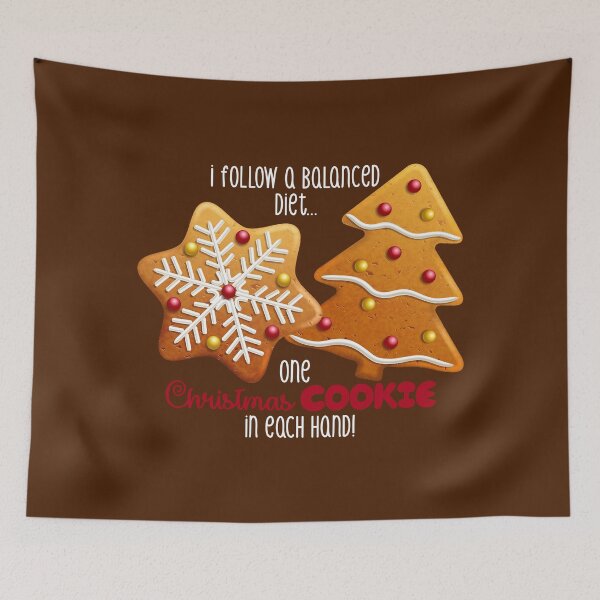 Item preview, Balanced Diet...Christmas Cookies!  Chocolate Brown Background designed and sold by PawsitiveMum.